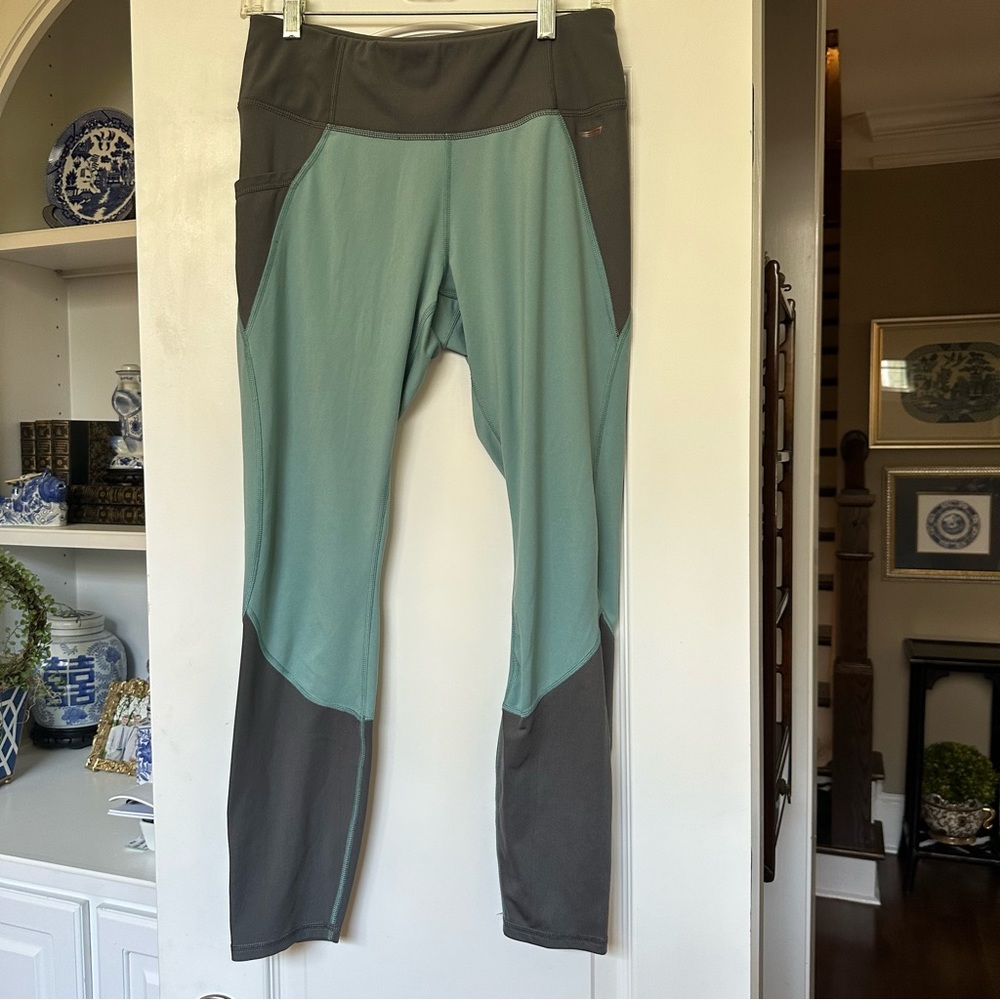 COPPER FIT PRO mid rise teal with gray accents leggings